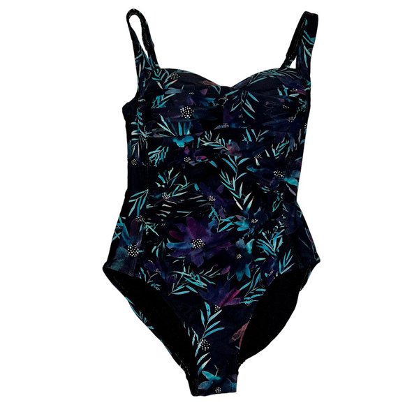 Nip Tuck Other - NIP TUCK SWIM Joanne Black Tropical Print One-Piece Multi-Fit Cup Swimsu…